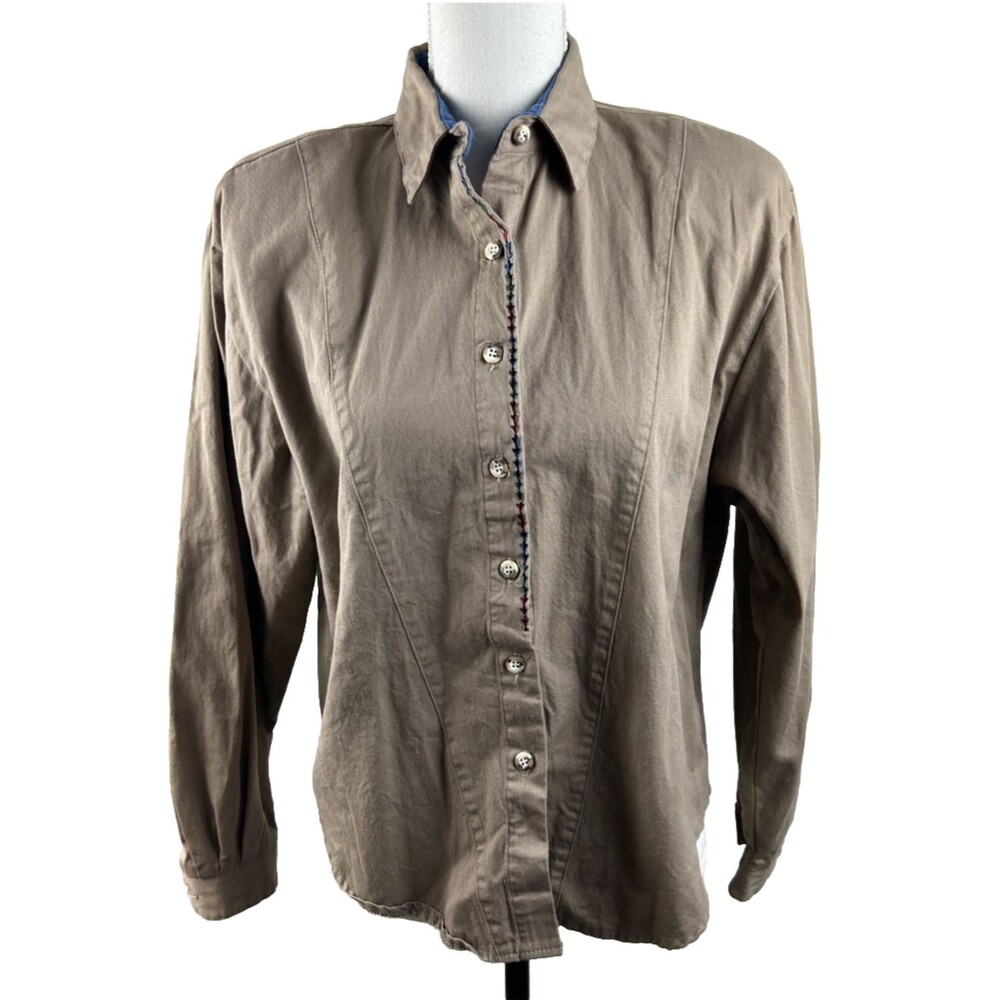 Circle T Brown Button-Down Shirt - image 1